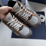 Unisex Reflective Mesh Leather Chunky Sneakers - Silver Grey & Ice Blue Retro Running Shoes