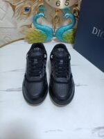 Unisex Leather Tennis Skate Sneakers with Embroidered Jacquard Panel & Hand-Finished Edges