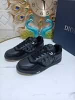 Unisex Leather Tennis Skate Sneakers with Embroidered Jacquard Panel & Hand-Finished Edges