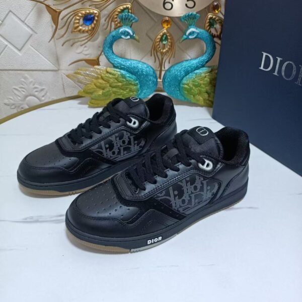 Unisex Leather Tennis Skate Sneakers with Embroidered Jacquard Panel & Hand-Finished Edges