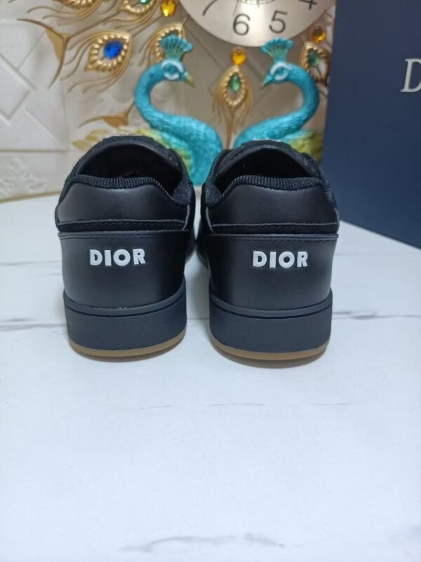 Unisex Leather Tennis Skate Sneakers with Embroidered Jacquard Panel & Hand-Finished Edges