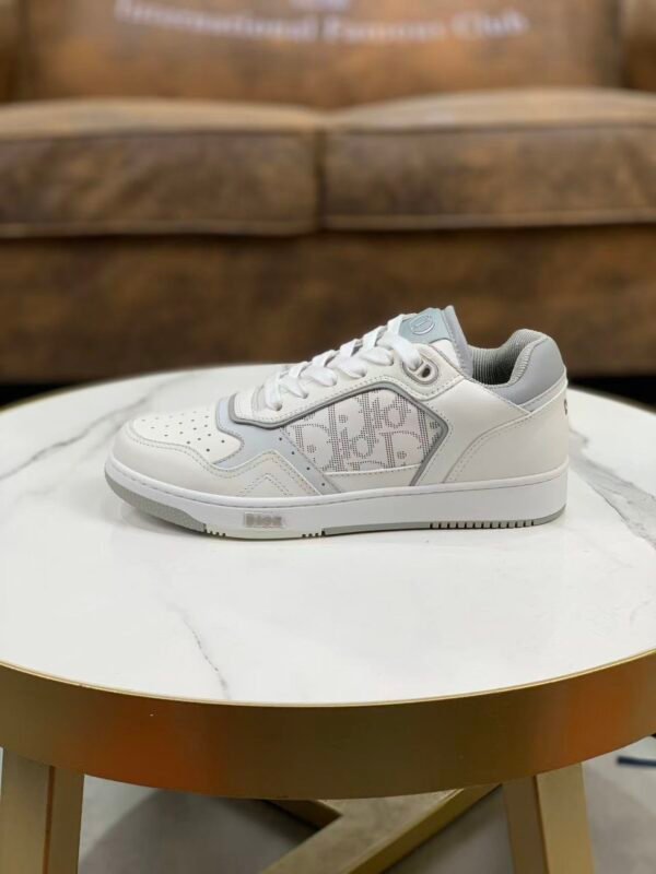 Unisex Leather Tennis Skate Sneakers with Embroidered Jacquard Panel & Hand-Finished Edges