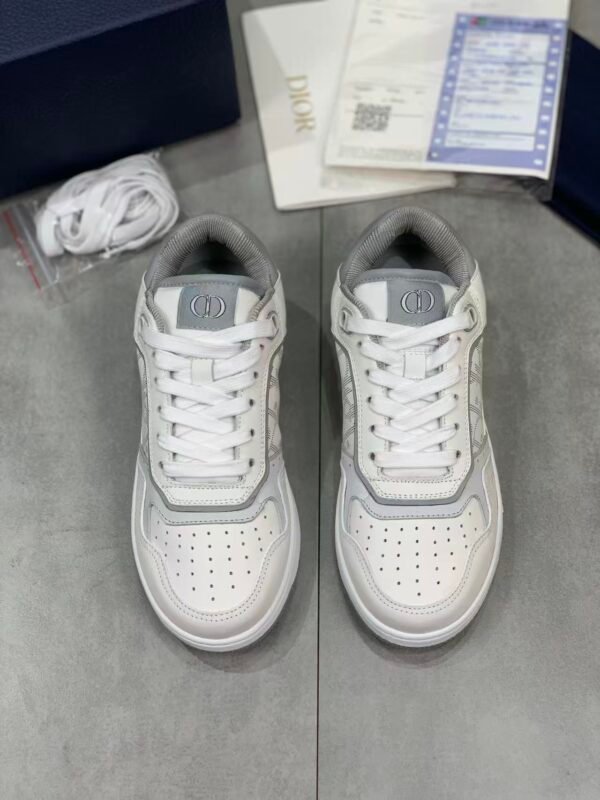 Unisex Leather Tennis Skate Sneakers with Embroidered Jacquard Panel & Hand-Finished Edges