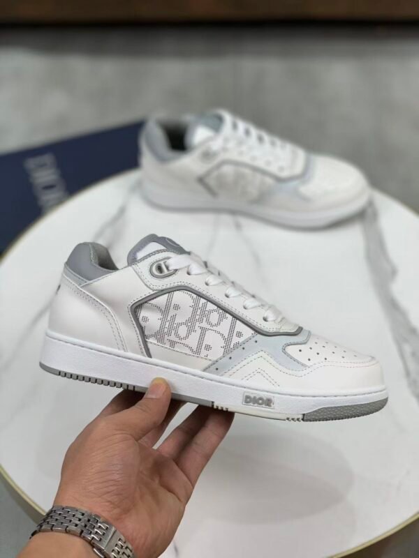 Unisex Leather Tennis Skate Sneakers with Embroidered Jacquard Panel & Hand-Finished Edges