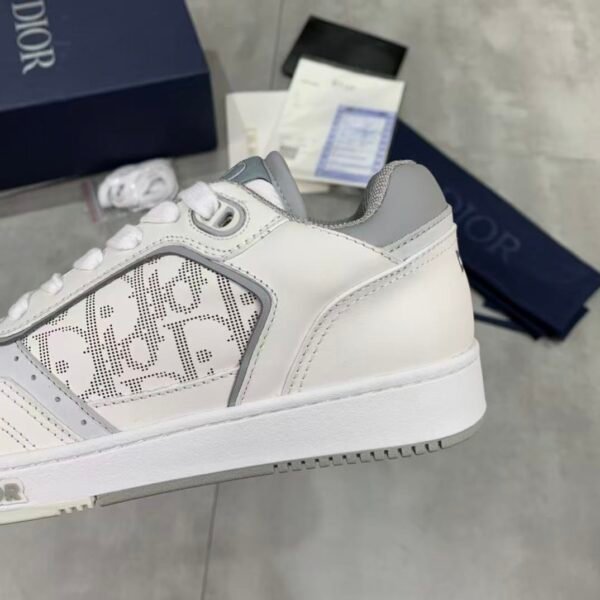 Unisex Leather Tennis Skate Sneakers with Embroidered Jacquard Panel & Hand-Finished Edges