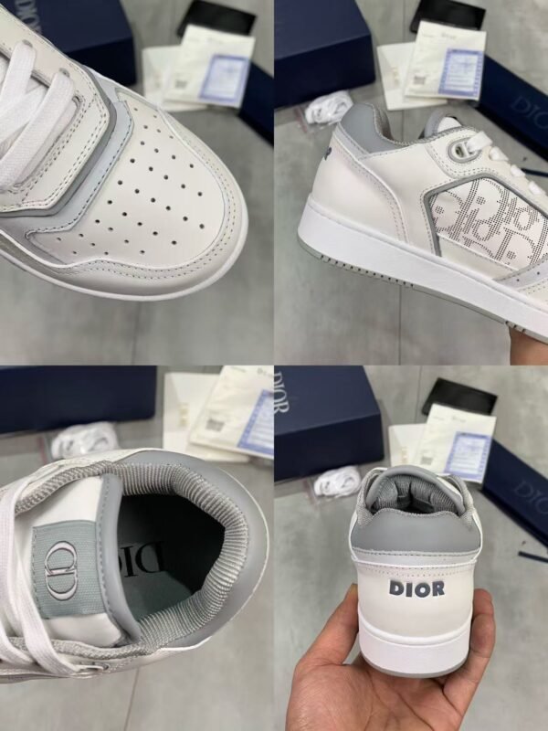 Unisex Leather Tennis Skate Sneakers with Embroidered Jacquard Panel & Hand-Finished Edges