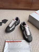 Men's Leather & Mesh Panel Low-Top Sneakers - Breathable Luxury Casual Walking Shoes