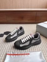 Men's Leather & Mesh Panel Low-Top Sneakers - Breathable Luxury Casual Walking Shoes