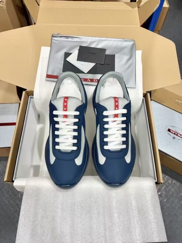 Men's Leather & Mesh Panel Low-Top Sneakers - Breathable Luxury Casual Walking Shoes