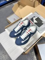 Men's Leather & Mesh Panel Low-Top Sneakers - Breathable Luxury Casual Walking Shoes