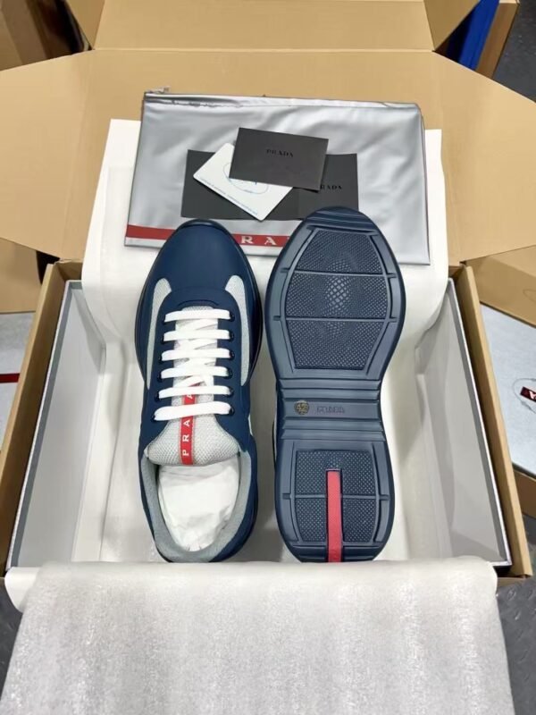 Men's Leather & Mesh Panel Low-Top Sneakers - Breathable Luxury Casual Walking Shoes