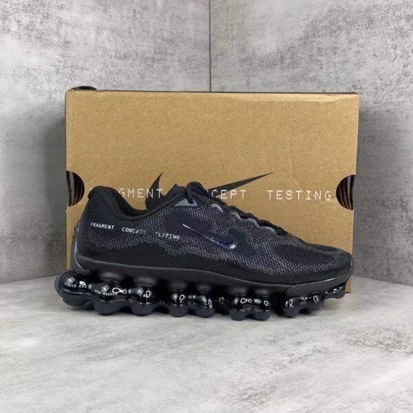 Unisex Triple Black Air Cushion Running Shoes – Breathable Mesh Athletic Sneakers