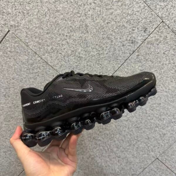 Unisex Triple Black Air Cushion Running Shoes – Breathable Mesh Athletic Sneakers