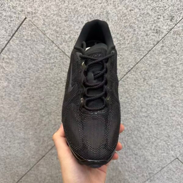 Unisex Triple Black Air Cushion Running Shoes – Breathable Mesh Athletic Sneakers