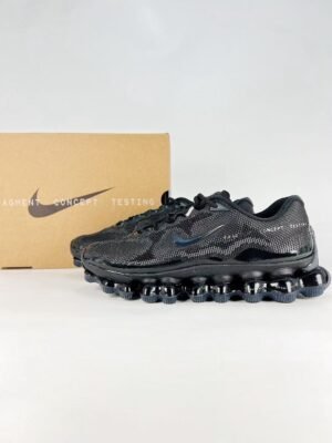 Unisex Triple Black Air Cushion Running Shoes – Breathable Mesh Athletic Sneakers