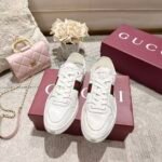 Unisex Soft Sheepskin Leather Sneakers - Classic Web Stripe Low Top Casual Walking Shoes
