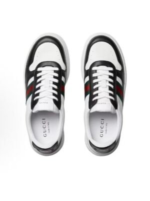 Unisex Vintage Leather Chunky Platform Sneakers - Retro Thick Sole White Casual Shoes with Iconic Web Stripe (4cm Height Boost)