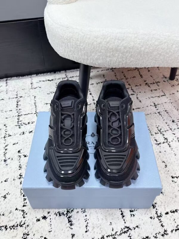 Men's Futuristic Chunky Platform Sneakers - All Black Thick Sole Breathable Streetwear Shoes