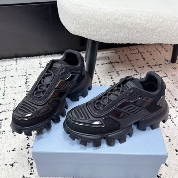 Men's Futuristic Chunky Platform Sneakers - All Black Thick Sole Breathable Streetwear Shoes