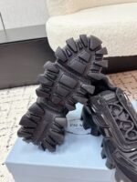 Men's Futuristic Chunky Platform Sneakers - All Black Thick Sole Breathable Streetwear Shoes