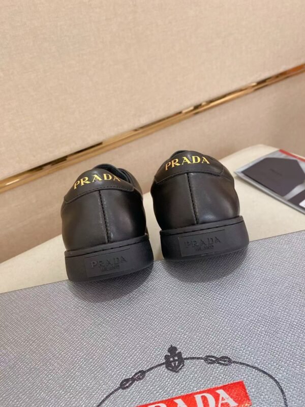Men's Classic Black Leather Sneakers with White Sole - Lightweight Cushion Air Sole Casual Shoes for Everyday Wear