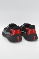 Unisex Lightweight Breathable Mesh Sneakers - Black Patent Leather Low Top Casual Running Shoes