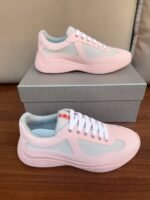Unisex Pink Breathable Mesh Sneakers - Lightweight Leather Stitching Casual Walking Shoes for Men & Women