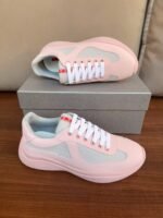 Unisex Pink Breathable Mesh Sneakers - Lightweight Leather Stitching Casual Walking Shoes for Men & Women