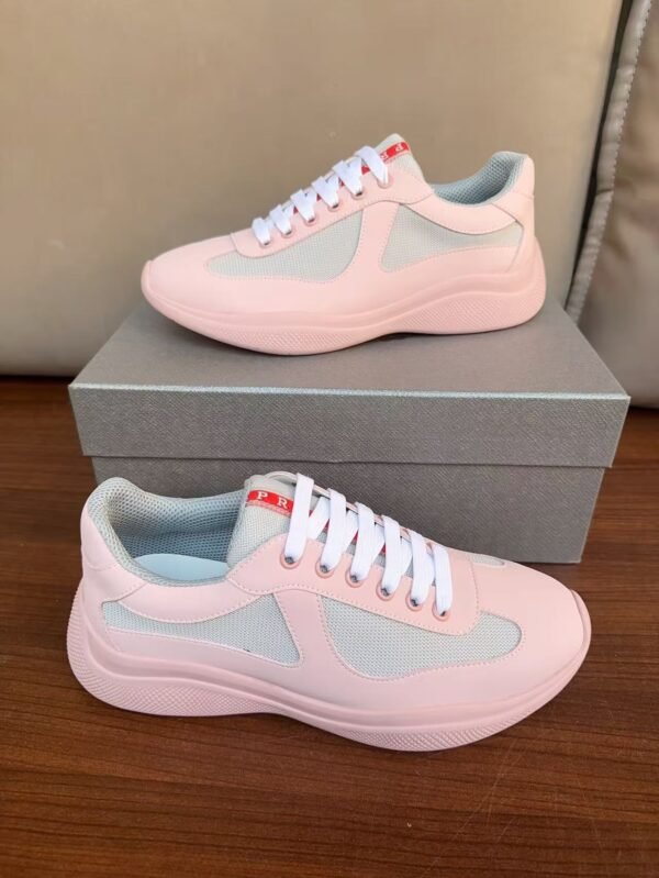 Unisex Pink Breathable Mesh Sneakers - Lightweight Leather Stitching Casual Walking Shoes for Men & Women
