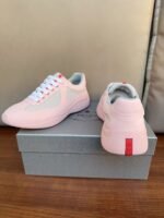 Unisex Pink Breathable Mesh Sneakers - Lightweight Leather Stitching Casual Walking Shoes for Men & Women