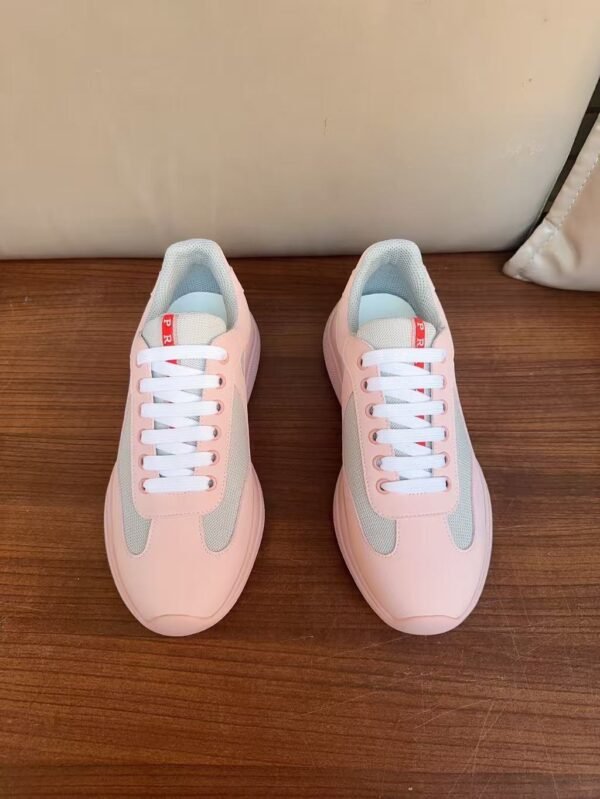 Unisex Pink Breathable Mesh Sneakers - Lightweight Leather Stitching Casual Walking Shoes for Men & Women