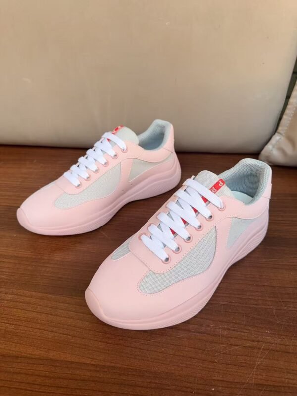 Unisex Pink Breathable Mesh Sneakers - Lightweight Leather Stitching Casual Walking Shoes for Men & Women
