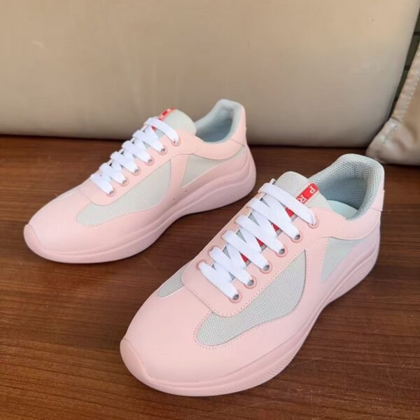 Unisex Pink Breathable Mesh Sneakers - Lightweight Leather Stitching Casual Walking Shoes for Men & Women