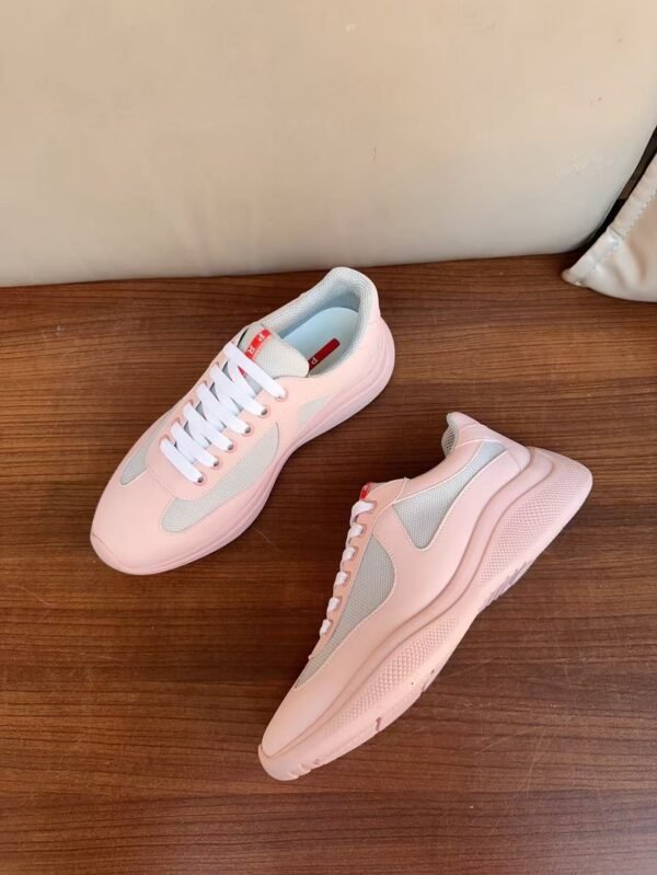 Unisex Pink Breathable Mesh Sneakers - Lightweight Leather Stitching Casual Walking Shoes for Men & Women