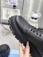 Unisex Black Chunky Platform Sneakers – Lightweight Leather Casual Shoes for Men & Women