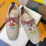 Women's Denim Ballet Sneakers - Retro Low-Top Walking Shoes with Floral Charms
