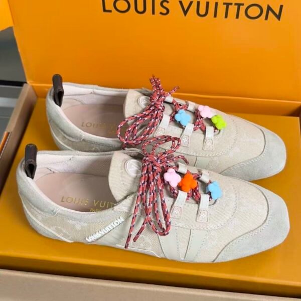 Women's Denim Ballet Sneakers - Retro Low-Top Walking Shoes with Floral Charms