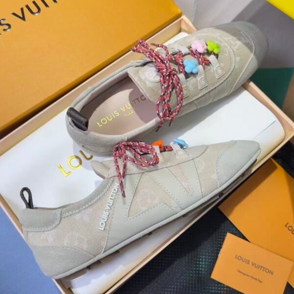 Women's Denim Ballet Sneakers - Retro Low-Top Walking Shoes with Floral Charms