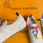 Women's Denim Ballet Sneakers - Retro Low-Top Walking Shoes with Floral Charms