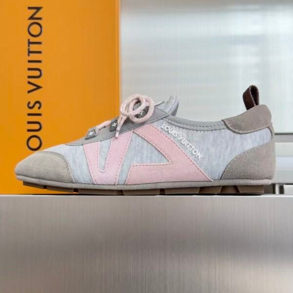 Title: Balletcore Denim Sneakers - Retro Suede Patchwork Flat Walking Shoes for Women