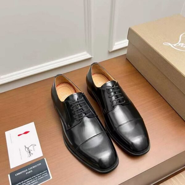 Men’s Black Leather Cap Toe Oxford Shoes – Polished Formal Dress Shoes for Business & Weddings