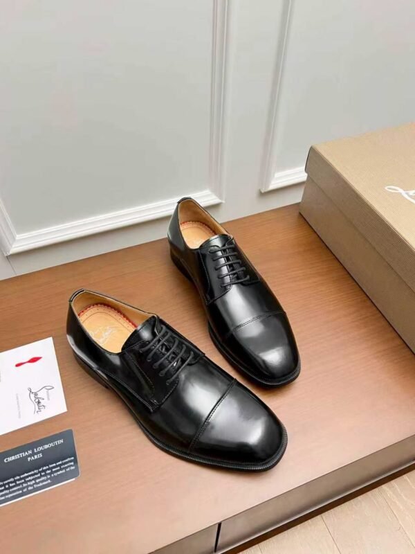 Men’s Black Leather Cap Toe Oxford Shoes – Polished Formal Dress Shoes for Business & Weddings