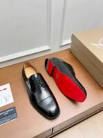 Men’s Black Leather Cap Toe Oxford Shoes – Polished Formal Dress Shoes for Business & Weddings