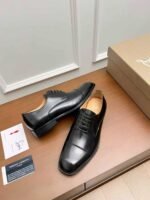 Men’s Black Leather Cap Toe Oxford Shoes – Polished Formal Dress Shoes for Business & Weddings