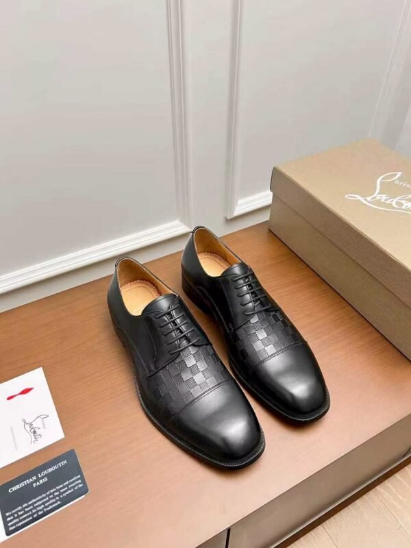 Men's Black Red Bottom Derby Shoes - Patent Leather Splice Studded Loafers Luxury Dress Shoes