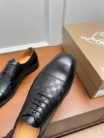 Men's Black Red Bottom Derby Shoes - Patent Leather Splice Studded Loafers Luxury Dress Shoes