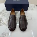 Men's Classic Dark Brown Leather Loafers - Italian Style Genuine Leather Dress Shoes