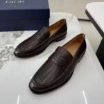Men's Classic Dark Brown Leather Loafers - Italian Style Genuine Leather Dress Shoes