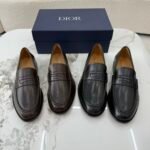Men's Classic Dark Brown Leather Loafers - Italian Style Genuine Leather Dress Shoes