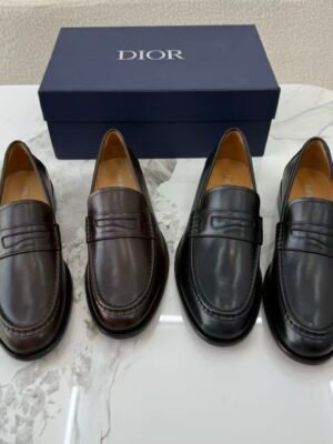 Men's Classic Dark Brown Leather Loafers - Italian Style Genuine Leather Dress Shoes